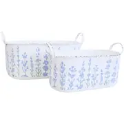 2pc LVD Iron Trough Planters Lavender Plant Pot Home/Garden Decor 46/37cm