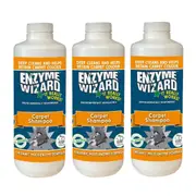 3x Enzyme Wizard Carpet/Rug Synthetics Fabric Shampoo Surface Stain Cleaner 1L