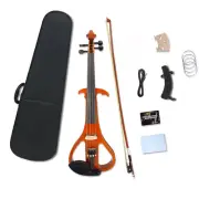 4/4 Electric Violin 4 String Silent violin kit with Ebony Fittings,case