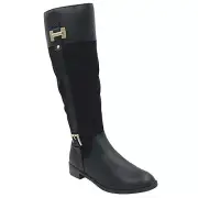 Karen Scott Women Knee High Riding Boots Deliee 2 Size US 7M Black Microsuede