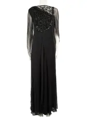 Black Sequinned Maxi Dress
