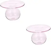 Alipis 2pcs Ice Cream Cup Dessert Bowls Footed Trifle Bowl Clear Mugs Coffee Cup Sundae Cups Clear Dessert Cups Fruit Parfait Cup Appetizer Cups Desert Glass Pink Pudding Cup