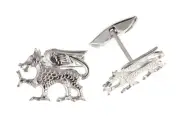 Welsh Dragon Cufflinks Solid Sterling Silver
