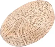 ULTECHNOVO Woven Straw Meditation Cushion Japanese Style Rattan Floor Pillow for Tea Ceremonies Zen Practices Floor Seating Handmade Khaki Tatami Pouf Thick