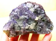 319.6gNatural purple Phantom Cubic fluorite crystal cluster mineral specimen