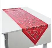 Red Bandana Table Runner 17" x 90" Party Supplies