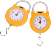 AKOOSY 1pair Portable Handheld Spring Scale Compact Weighing Tool with Hook for Accurate Fish Measurements for Kitchen Travel and Home Use