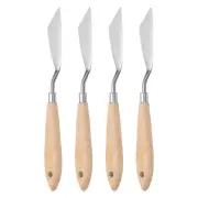 4pcs 14# Painting Palette Knife Pointy Slant Stainless Steel Art Spatula Scraper