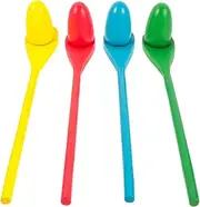 Mipcase 4Sets Outdoor Egg and Spoon Balance Game Set Eggs and Spoons for Interactive Play Physical Training and Family Bonding for Birthday Parties and Team