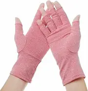 Shishenie 1 Pair Fingerless Gloves, Women's Compression Gloves for Hand Pain Relief, Osteoarthritis, Rheumatoid Arthritis (Light Pink)