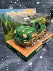 Vintage Chevron Cars Green Toy Car - Working Side View Mirrors, Moving Eyes, Doo
