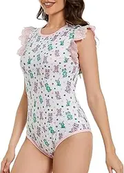 [kiligspace] Cotton Bodysuit Romper Onesie Pajamas Bodysuit Top Button Crotch Onesies-Toy