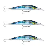 3x Rapala 16cm X Rap Magnum Xtreme Shallow Dive Troll Fish Lures - HD Wahoo UV