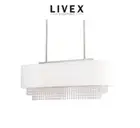 LIVEX LIGHTING 51124-91 Carlisle 3 Light Brushed Nickel Linear Chandelier