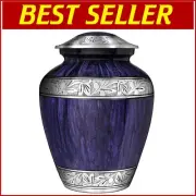 Memorial Urn for Human Ashes - Stylish 210 Cu Inch Purple Container for Adults