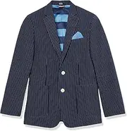 [Tommy Hilfiger] Boys' Blazer Suit Jacket, Button Closure, Notch Lapel & Front Flap Pockets, Flag Blue, 10