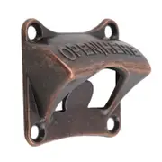 2x Metal Wall Mounted Bottle Opener Beer Cider Sparkling Crown Cap Barware Red Copper