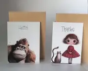 Cute Animal & Kid Greeting Cards Set