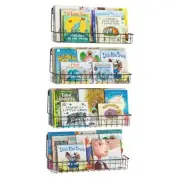 Wall Mounted Metal Kids Bookshelf, Floating Book Shelves for Kids Nursery