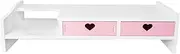Stand Riser, Laptop Stand Computer Shelf Holder with Storage Drawer Desktop Stand Storage Organizer for PC, Printer, Pink 2 Drawer