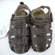 Wonder Nation Brown Boys Size 8 Fisherman Sandals Comfort Footbed Shoes