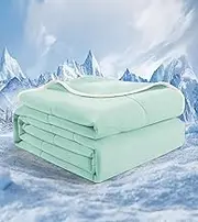 jiaao Cooling Comforter Twin/Twin XL, Soft Cooling Blanket for Hot Sleepers, Lightweight and Breathable Summer Bedding for Night Sweats, All Season Comforter, 79"x90", Green