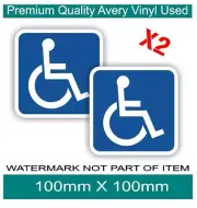 Handicap Sign Disability Disabled Decal Sticker x2 for Wheel Chair Car Truck Van