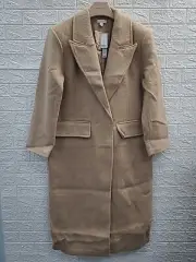 New TopShop Wool Blend Oversized 3 Pocket Coat Khaki Size Medium