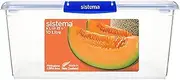 [Sistema] KLIP IT PLUS Food Storage Containers | 10 Litre Rectangle | Stackable & Airtight Fridge/Freezer Food Box with Lid | BPA-Free Plastic