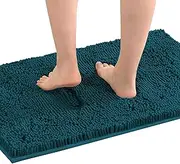 Smarcute Bath Mat Bath Rug for Bathroom Luxury Chenille Bathroom Rug Mat Extra Soft and Absorbent Microfiber Shaggy Rugs Non Slip Rug Quick Dry Bath Mat Washable (1 Piece - 50cm x 81cm), Dark Teal