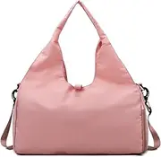 CLSSLVVBN Hand Luggage Bag for Travel with Yoga Mat Straps and Multiple Compartments Polyester Womens Sports and Fitness Bag