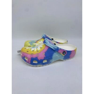 Crocs Tie Dye Men Size 9 Women 11 Multi Color Slip on Clogs Shoes NWT