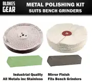 150mm Buffing Polishing Kit for Bench Grinder - Metal Stainless Copper Brass