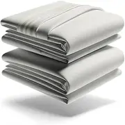 Mezzati Luxury Queen Bed Sheets - 4 Piece Set - Soft and Comfortable 1800 Prestige Brushed Microfiber Collection Bedding ( Light Grey Silver)