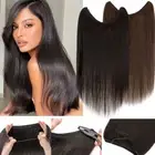 Invisible Wire In Hairpiece REAL Weft 100% Remy Human Hair Extensions One Piece