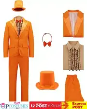 Mens Orange Tuxedo Dumb and Dumber Lloyd Halloween Dress Up Movie Costume
