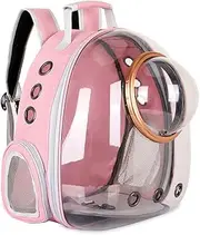 Pet Space Capsule Backpack, Small Medium Cat Puppy Dog Carrier, Transparent Breathable Heat Proof, Pet Carrier for Travel Hiking Walking Camping, Pink
