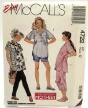 McCall's Easy Pattern #4722 - Maternity Shirt, Pants & Shorts (Size 12).