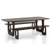 Vincentia Indoor 2.4m Timber Rectangle Dining Table with Bench Seats - Dining Tables