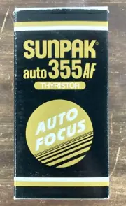 NIB Sunpak Auto 355AF Thyristor Flash For Canon 650-35C EOS Autofocus Unopened