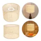 E27 Rattan Woven Lampshade Retro Rattan Lamp Shade Decor for Home Decoration