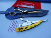 120Days WARRANTY_7" Metallic 2 Color_Gold & Brown Hairdressing Hair Scissors