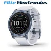 Garmin Fenix 7 Sapphire Solar Mineral Blue Titanium w/ Whitestone Band