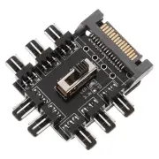 8 Way 3 gear PCI Cooler Cooling Fan Speed Controller Hub PC SATA Power Socket