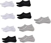 [MOBUTOFU] Men's Casual Socks 9 Pairs Black Loafer Socks Mouth Skid-free Silicone Heel