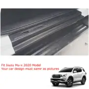 For Isuzu Mu-x mux 2020 Matte Black Big Sill Door Scuff Plate Cover Trim 4Pcs