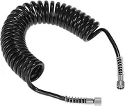 Coiled Air Hose - 1/8 Inch Air Tool Hoses | 9.8 Ft Air Pipe Assembly Kit, Industrial Fitting Air Tube Kit, Replacement Repair Fittings On Both Ends for Garage Home