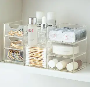 浴室收納盒透明置物架 衛生間洗漱臺化妝品口紅面膜整理盒 桌面收納盒 (8.4折)
