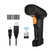 2in1 2.4G Wireless Handheld 1D Barcode Scanner Bar Code Reader USB Receiver P8B3
