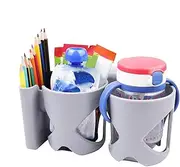 Stroller Cup Holder - Double Car Seat Bottle Holder - Drink Holder with Phone Holder for Stroller, Removable Bottle Holder for Cup, Pen, Pencil, Phone